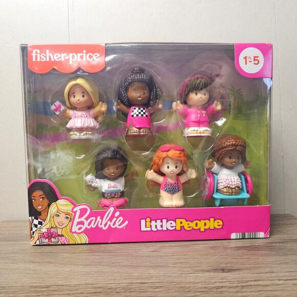 Fisher-Price Little People Barbie Figure 6 Piece Pack NWT - Picture 1 of 2